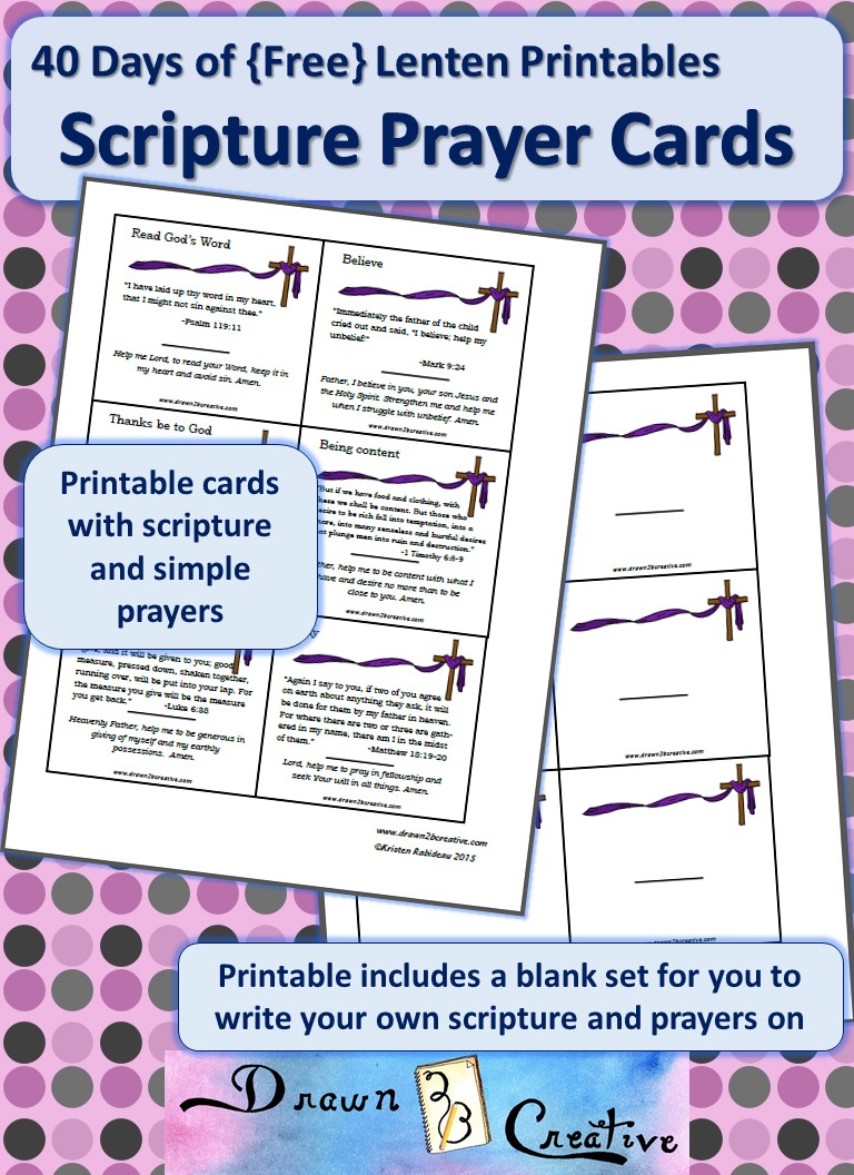 40 Days Of Free Lenten Printables Prayer Cards Set 2 Drawn2BCreative