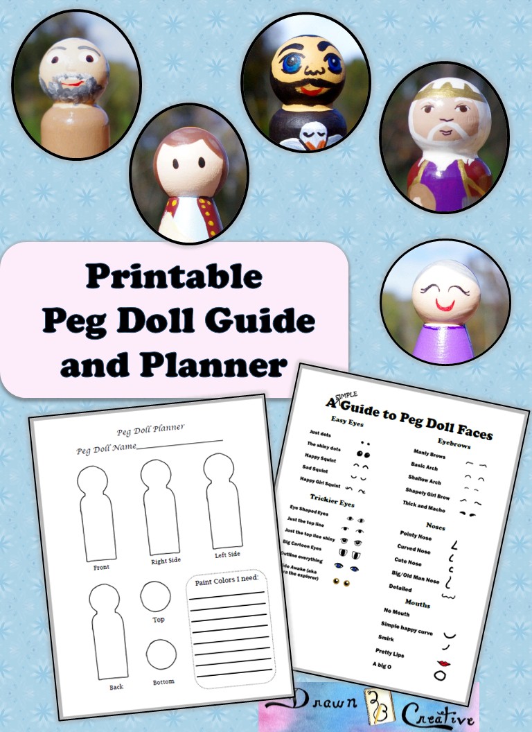 Peg Doll Faces Printable Guide And Planner Drawn2BCreative